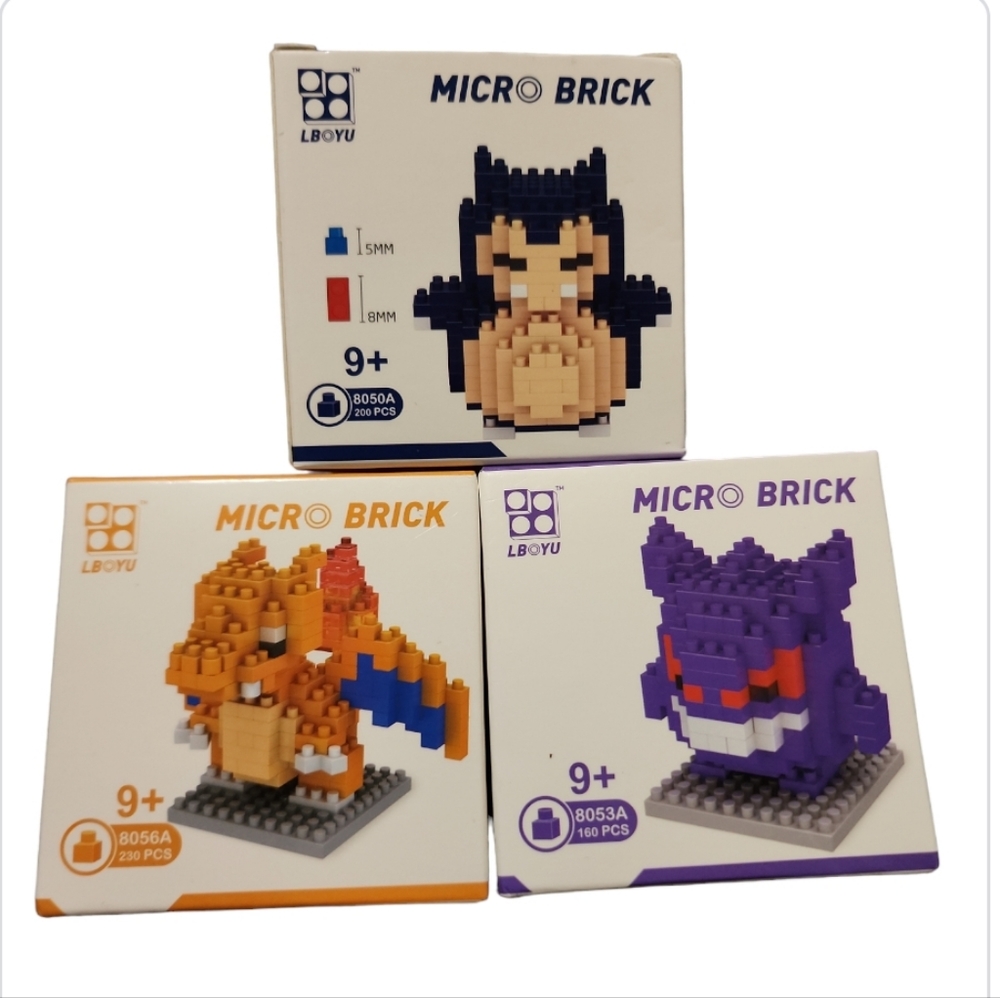 3 New in box Micro brick pokemon